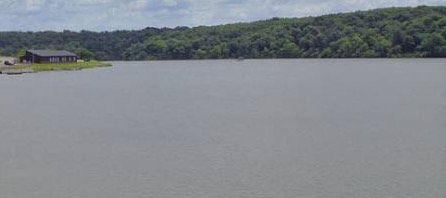 View of Forest Lake at Thousand Hills State Park.